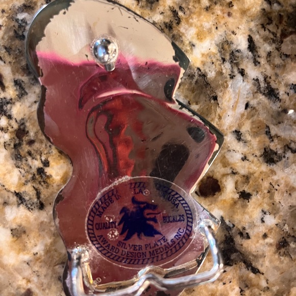 Vintage Silver Plated Heart Belt Buckle and Belt - Picture 12 of 14